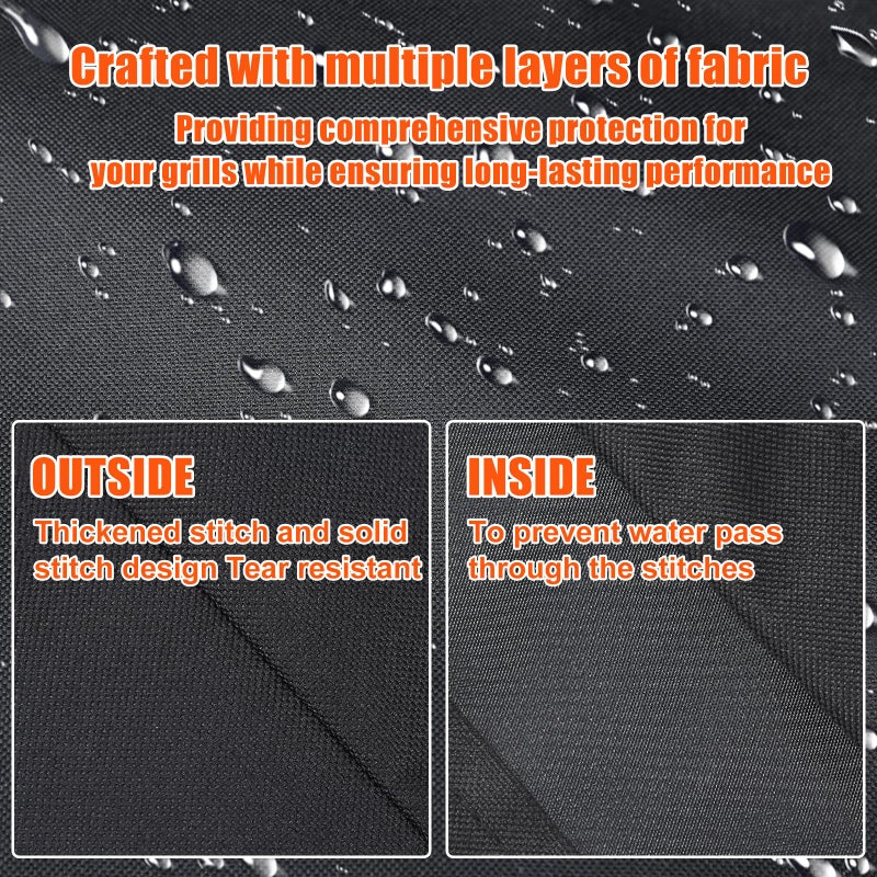 Grisun Grill Cover for Pit Boss Austin XL, Rancher XL, 1000/1100/1150 Series - 1000C, 1000D3, 1000SC, 1000SC2, 1000SQ,1000T4, 1100 Pro, 1150 Pro, 600D Anti-Fade Waterproof Pellet Grill Cover - Image 4